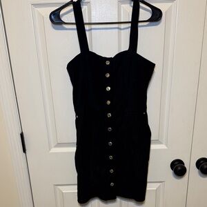 Abercrombie & Fitch Black Button-Front Mini Dress